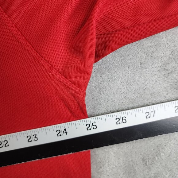 Mens Red Nike Golf Dri-Fit Polo Shirt Short Sleeve 1/4 Button Up Size XL - Picture 10 of 12